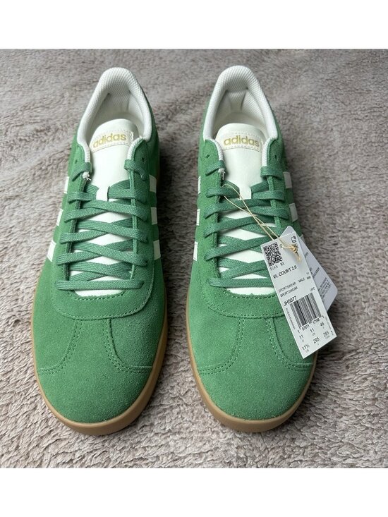 adidas VL Court 2.0 Preloved Green Suede Men\'s Sneaker JH5077 White Gum 11.5 New main image 14